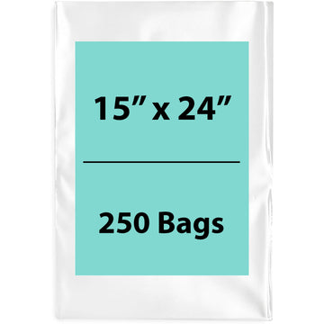 Clear poly bags Flat 15 inch (width) X 24 inch (Height) LDPE